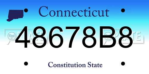48678B8 Connecticut License Plate