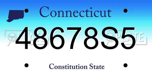 48678S5 Connecticut License Plate