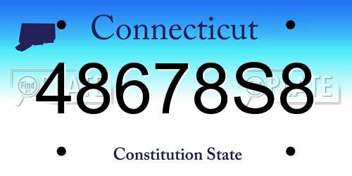 48678S8 Connecticut License Plate