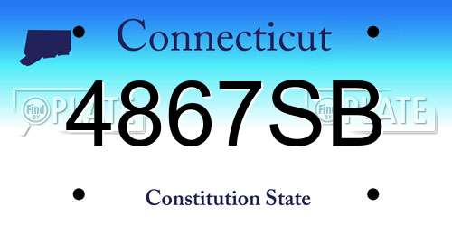 4867SB Connecticut License Plate