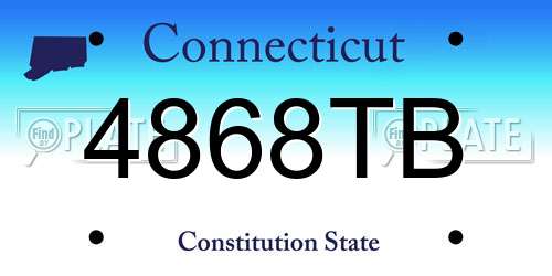4868TB Connecticut License Plate