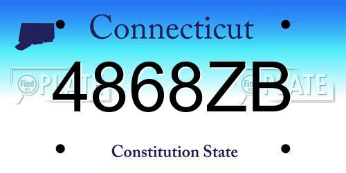 4868ZB Connecticut License Plate