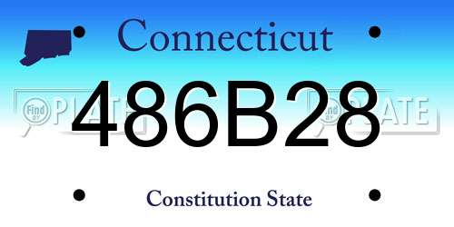 486B28 Connecticut License Plate