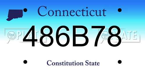 486B78 Connecticut License Plate
