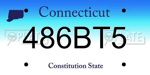 486BT5 Connecticut License Plate