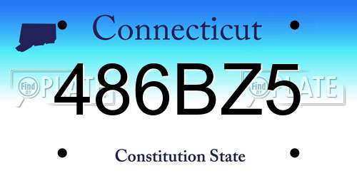 486BZ5 Connecticut License Plate
