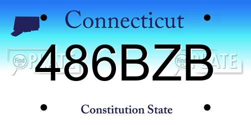 486BZB Connecticut License Plate
