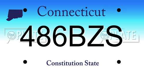 486BZS Connecticut License Plate