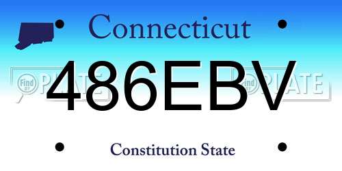 486EBV Connecticut License Plate