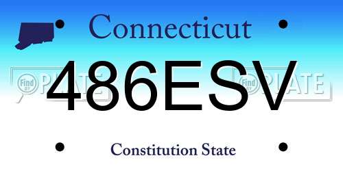 486ESV Connecticut License Plate