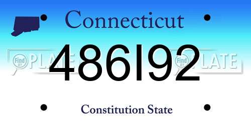 486I92 Connecticut License Plate