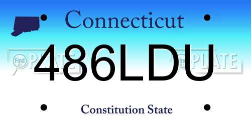 486LDU Connecticut License Plate