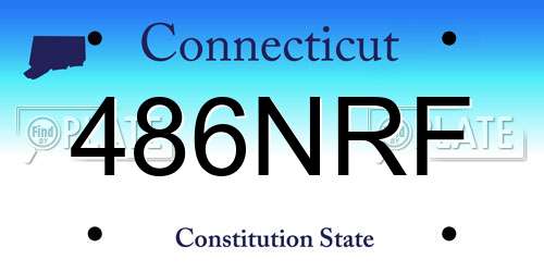 486NRF Connecticut License Plate