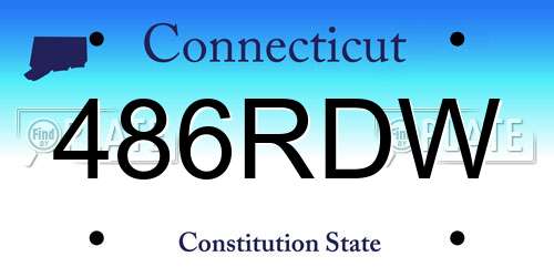 486RDW Connecticut License Plate