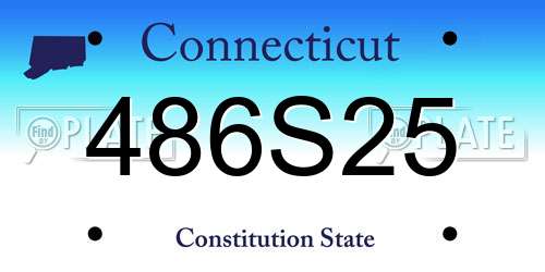 486S25 Connecticut License Plate
