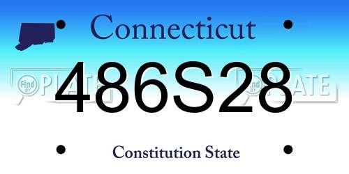 486S28 Connecticut License Plate