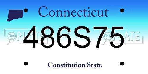 486S75 Connecticut License Plate