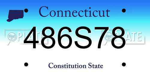 486S78 Connecticut License Plate