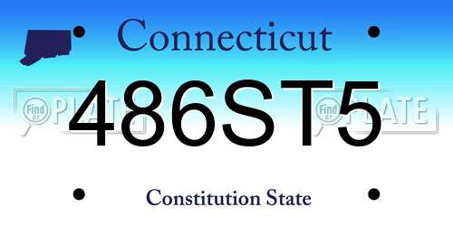 486ST5 Connecticut License Plate