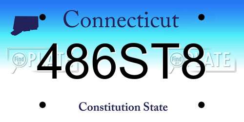 486ST8 Connecticut License Plate