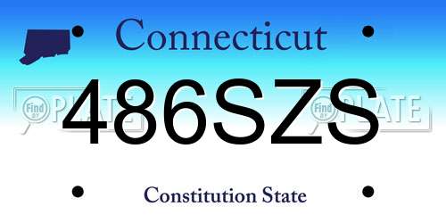 486SZS Connecticut License Plate