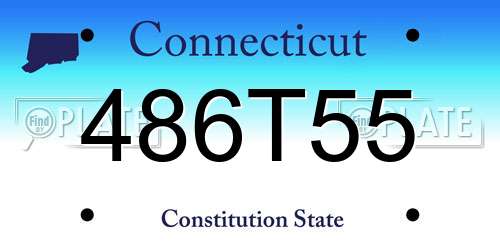 486T55 Connecticut License Plate
