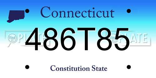 486T85 Connecticut License Plate
