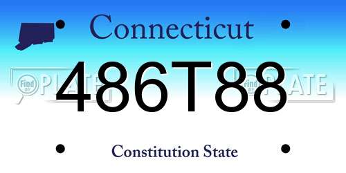 486T88 Connecticut License Plate