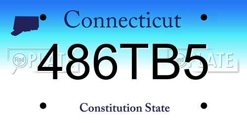 486TB5 Connecticut License Plate