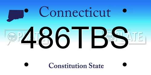 486TBS Connecticut License Plate