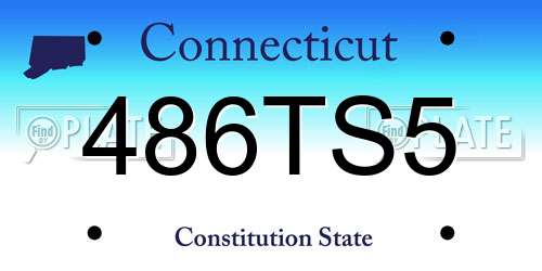 486TS5 Connecticut License Plate