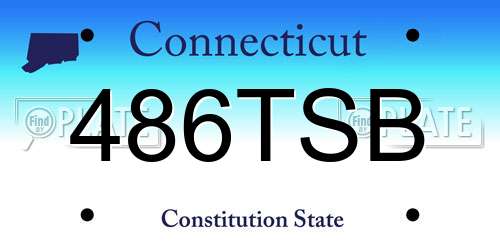 486TSB Connecticut License Plate