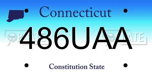 486UAA Connecticut License Plate