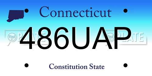 486UAP Connecticut License Plate