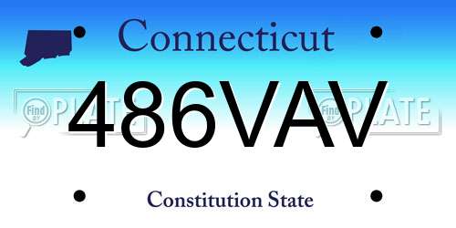 486VAV Connecticut License Plate