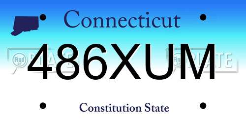486XUM Connecticut License Plate
