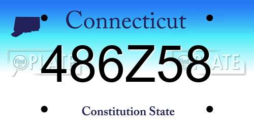 486Z58 Connecticut License Plate