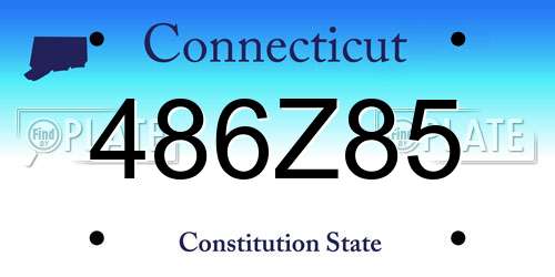 486Z85 Connecticut License Plate