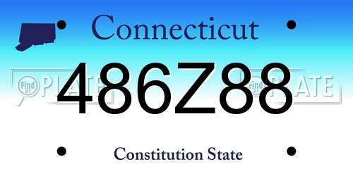 486Z88 Connecticut License Plate