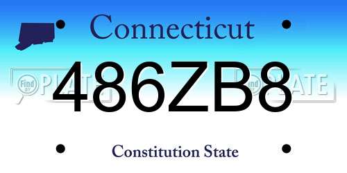 486ZB8 Connecticut License Plate