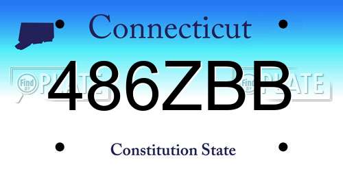 486ZBB Connecticut License Plate