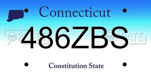 486ZBS Connecticut License Plate