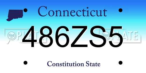 486ZS5 Connecticut License Plate