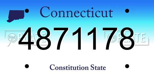 4871178 Connecticut License Plate
