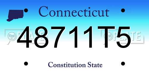 48711T5 Connecticut License Plate