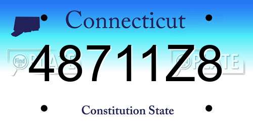 48711Z8 Connecticut License Plate