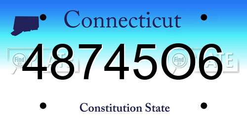 48745O6 Connecticut License Plate
