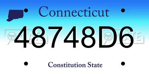 48748D6 Connecticut License Plate