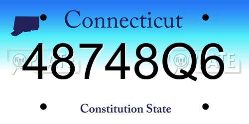 48748Q6 Connecticut License Plate