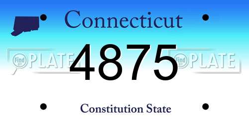 4875 Connecticut License Plate